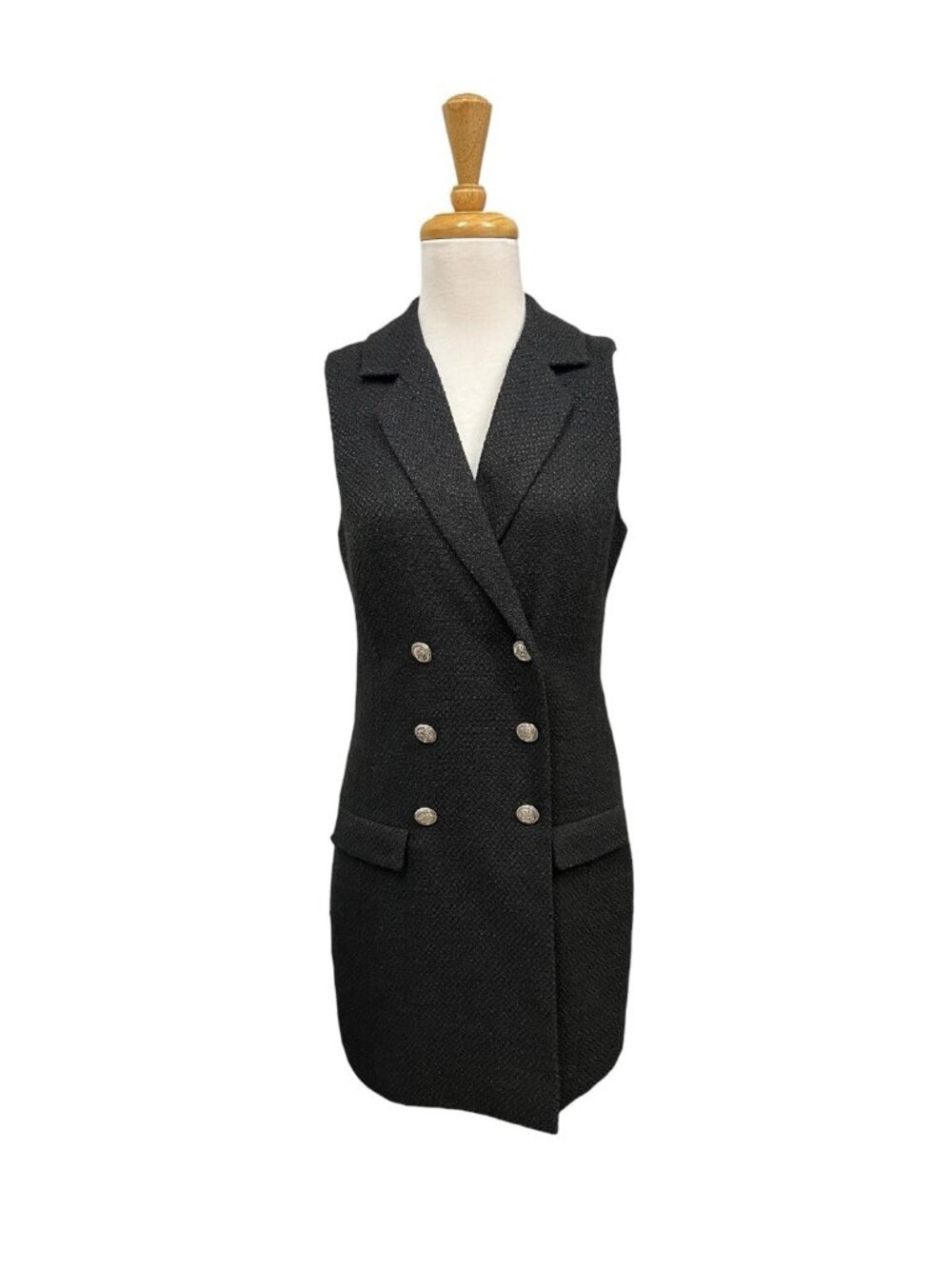 Jason Wu Black Double Breasted Tweed Blazer Dress Size S Small